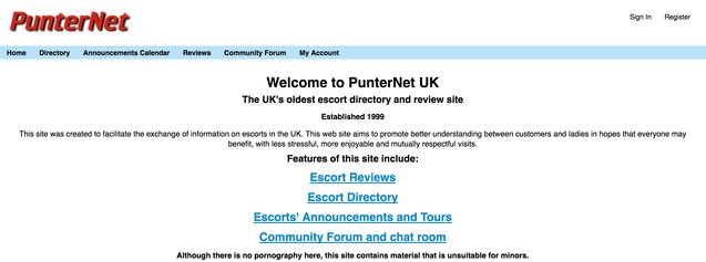 Punternet homepage
